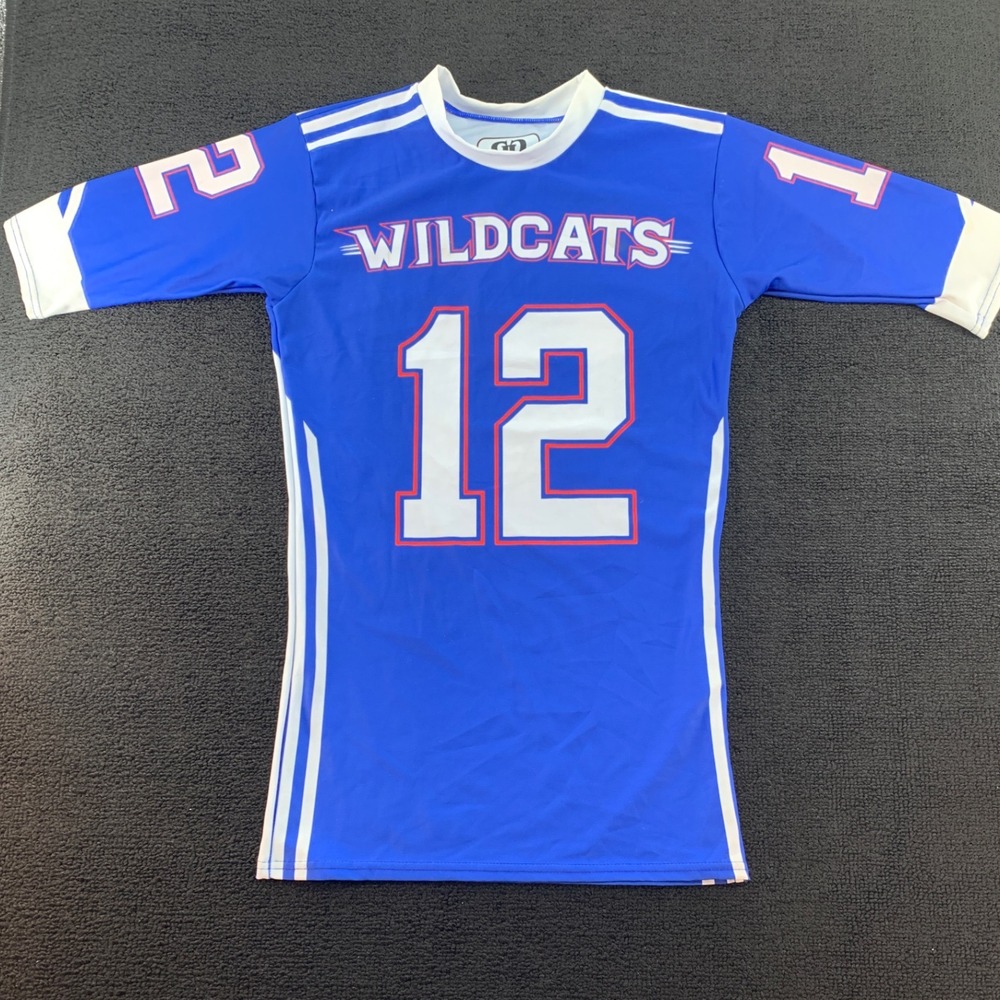 Game Gear Wildcats 12 Blue White‎ Red Short Sleeve Athletic Jersey Shirt